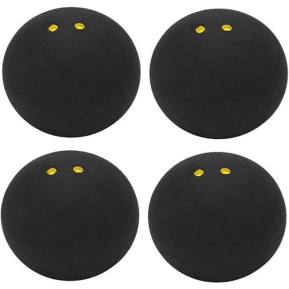 IULAVP 4Pcs Squash Ball, Squash Balls Double Yellow Dot, 38mm High Bounce Training Squash Ball, Squash Racket Balls for Slow Speed Play, Professional Raquet Handball Ball, Refer to Description