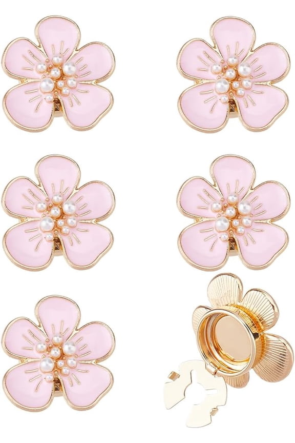 6PCS Flower Cufflinks Camellia Button Covers Elegant Women Cuff Link Alloy Enamel Cufflinks Fashion Cuff Link Jewelry Gifts for Tuxedo Shirt Dress Business Suit