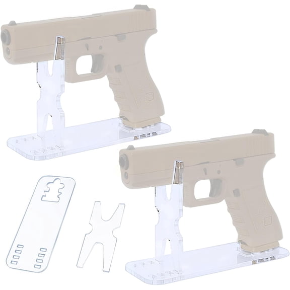 IULAVP Acrylic Display Pistol Rack-Adjustable Pistol Stand,Transparent Pistol Holder for Hand Gun,Portable Gun Rack for Gun Safe Hidden Gun Storage,Gun Holder Pistol Accessories-7.5x2.75x4.75