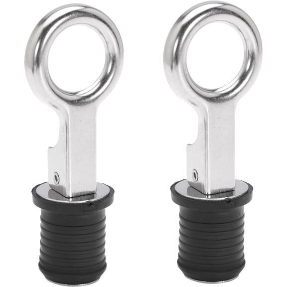 IULAVP Boat Drain Plug - O-Handle Snap Plug, Brass/Stainless Steel, Rubber