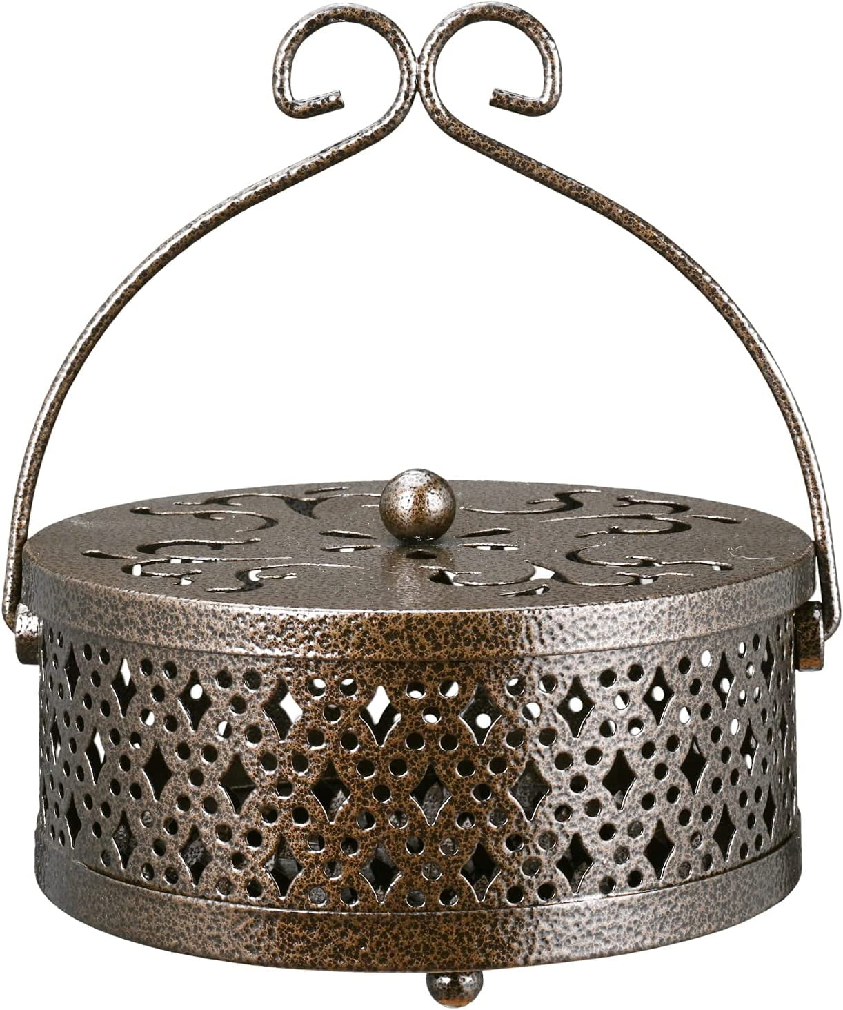 IULAVP Bronze Mosquito Coil Holder Incense Coil Burner Indoor Outdoor Camping Use Portable Mosquito Repellent Coil Holder Incense Burner Holder 5.7 Inches Diameter, CH-002