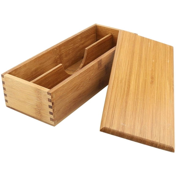 IULAVP Chopsticks Storage Box with Lid - Bamboo Silverware Storage Utensil Drawer Organizer - Japanese Chopsticks Boxes with Lid - Cutlery Box Utensil Holder Container for Home Kitchen