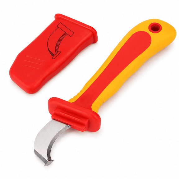 IULAVP Insulated Dismantling Knife 1000V Electrician Knife, Quick Strip Cable Stripper Cutter with Non Slip Handle, 8.3 Inch Wire Stripping Tool for Instrument Installation