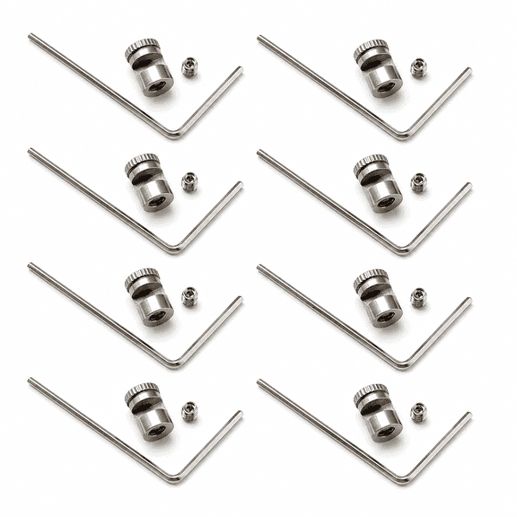 IULAVP Knife Thumb Stud Replacement, 8 Sets Universal Folding Knife Thumb Button with Screws and Hex Wrenches, 3 mm Blade Slot, Silver Blade Opening Hardware for Hunting and Knives