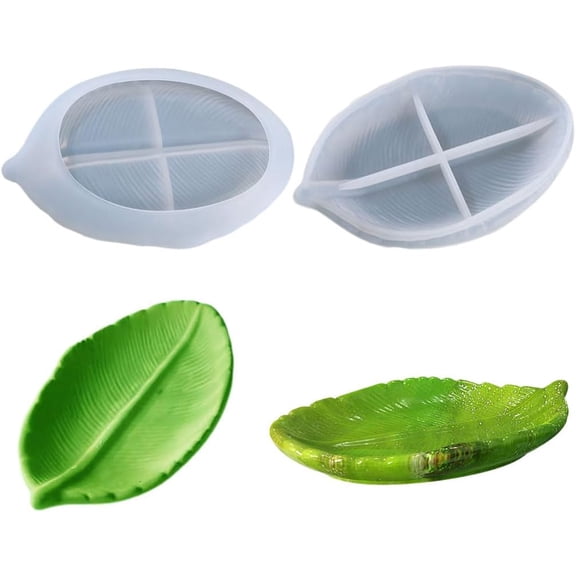 IULAVP Leaf Tray Silicone Mold,Storage Container Resin Mold,Epoxy Casting Mold for Concrete Jewelry Trinket Plate Dish Candle Holder Home Decor