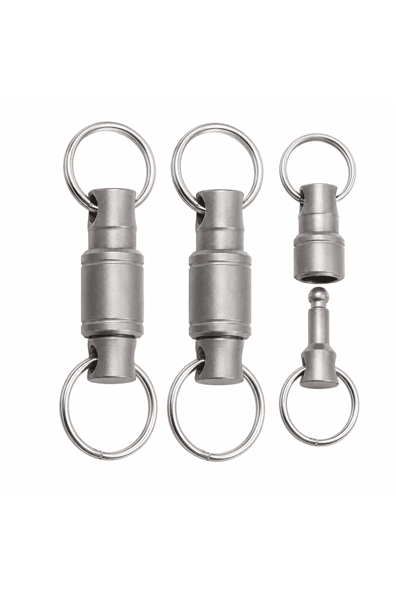 Quick Release Keychain, Titanium Detachable Pull Apart Keychain with Swivel Connector, 2 Pack Split Ring Key Chain Accessories for Men and Women, Keys, Bags, Everyday Carry