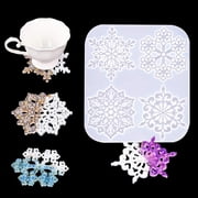 IULAVP Resin Coaster Molds Snowflake Resin Molds Silicone Car Cup Holder Mould Snowflake Mold Hexagon Silicone Molds for Epoxy Casting Crystal Agate Tray Resin Moulds Cup Mat for DIY Craft