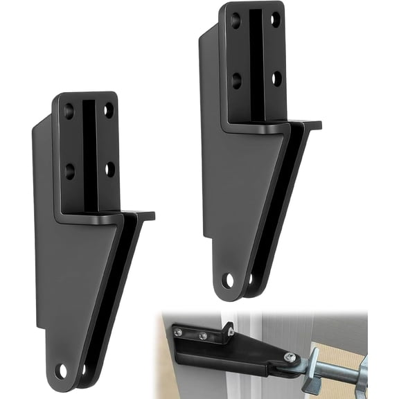 IULAVP Screen Door Closer Bracket 2 Pack, Black Plastic Storm Post Jamb Mount Replacement Brackets, Hardware Parts for Pneumatic Closers, 4-1/8 in Overall Height
