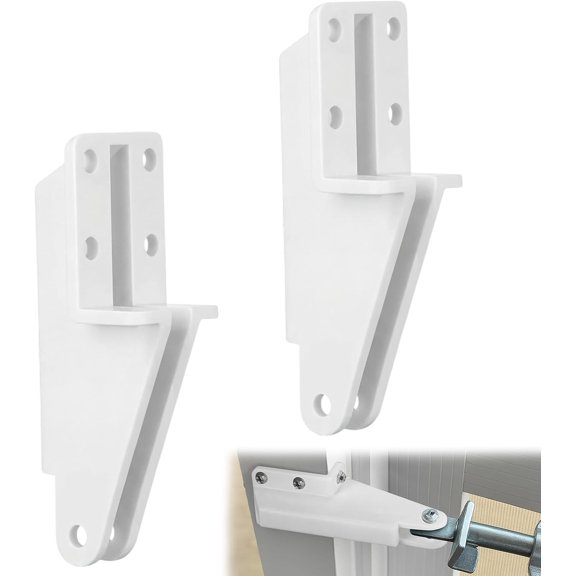 IULAVP Screen Door Closer Bracket 2 Pack, White Plastic Storm Post Jamb Mount Replacement Brackets, Hardware Parts for Pneumatic Closers, 4-1/8 in Overall Height