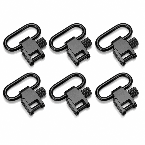 IULAVP Sling Swivels 1 Inch Quick Release Metal Rifle Sling Swivels, Two Point Sling Swivel Mounts for Rifle Strap Outdoor Hunting Accessories (6 PCS)