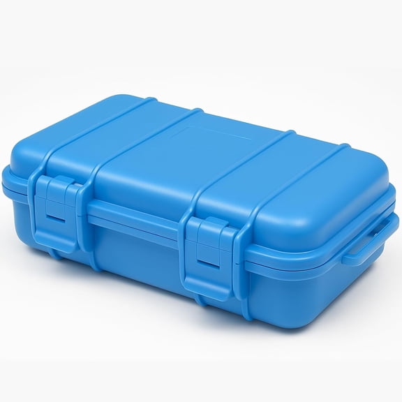 IULAVP Water Proof Case, Dry Storage Box, Shockproof Waterproof Box with 2 U‑Shape Buckle, Plastic Storage Container for Cameras, Phones, Camping, Fishing, Hiking(small-Blue)