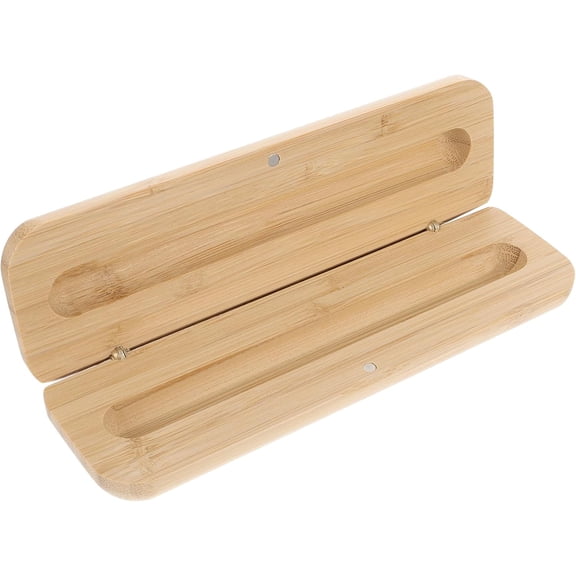 IULAVP Wooden Single Pen Case for Desk Storage - Rectangular Stationery Box for Fountain Pen Display | Compact Pencil Organizer and Presentation Box for Professionals