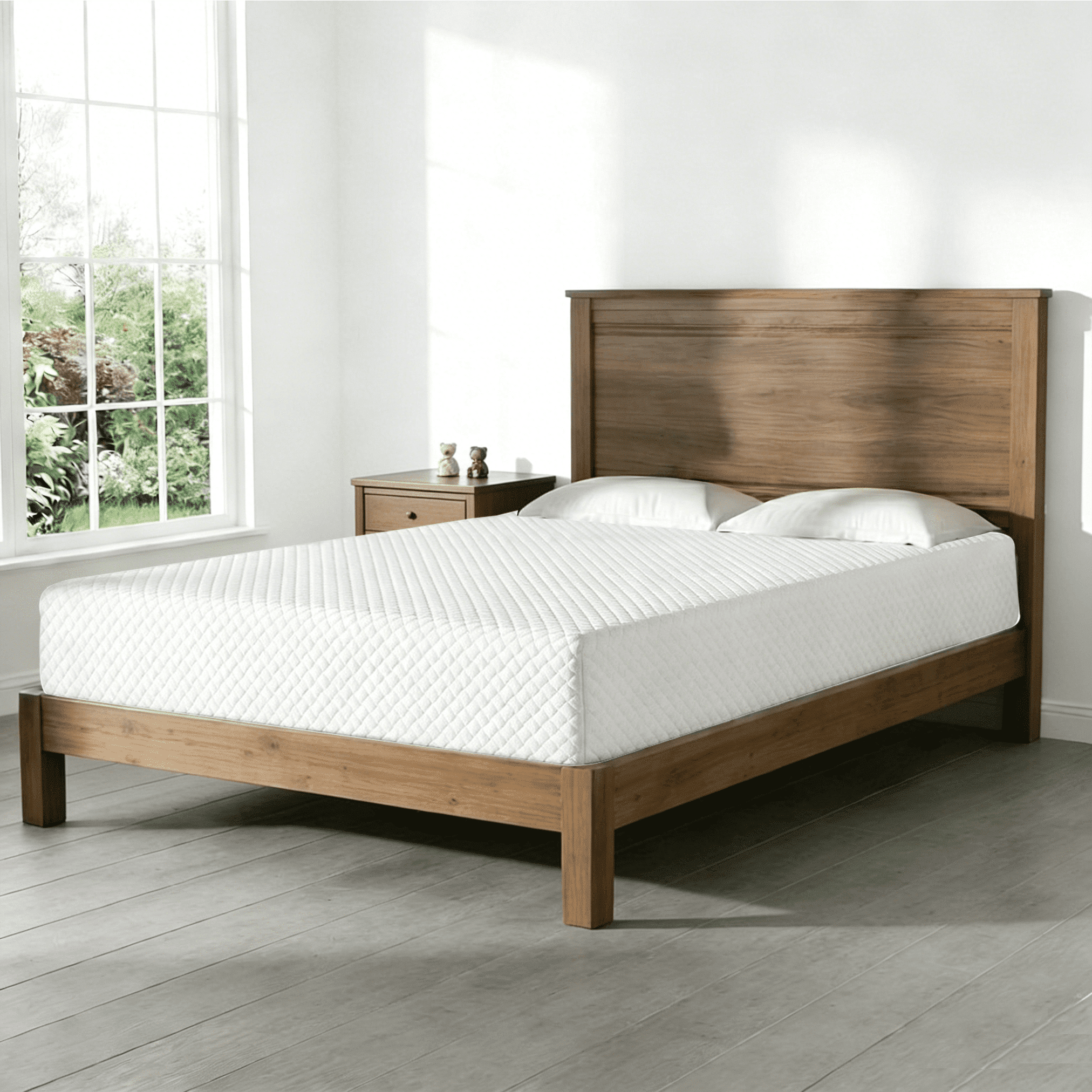 IULULU 10 Inch Gel Memory Foam Mattress, King Size Mattress with Graphene Cooling Cover, Fiberglass-Free, Medium-Firm, Bed in a Box