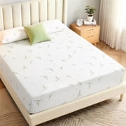IULULU 14 Inch Luxury Memory Foam Mattress, Bamboo Fabric with Removable Washable Cover, Medium Plush Supportive Bed in a Box, King Size