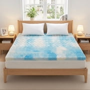 IULULU 2 Inch 5-Zone Egg Crate Gel Memory Foam Mattress Topper, Ergonomic Pressure Relief Bed Topper, Full