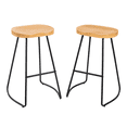 thumbnail image 1 of IULULU 26inch Barstool Chair 2P, Rustic Saddle, Seat Backless Stools with Metal Leg for Kitchen Island, Wood, 1 of 7