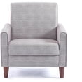thumbnail image 1 of IULULU Accent Sofa Chair, Linen Fabric Upholstered Mid-Century Modern Single Armchair with Armrest & Backrest Soft Comfy for Living Room, Bedroom Reading, Light Grey, 1 of 15