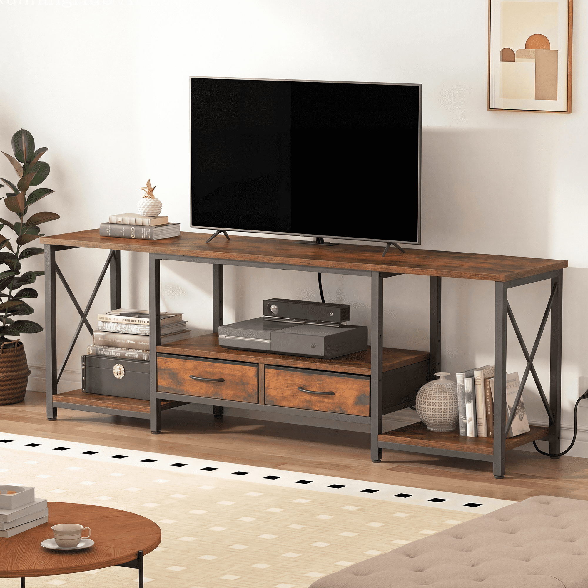 Timber Frame Tv IULULU Timber TV Cabinet, TV Stand for TVs up to 65