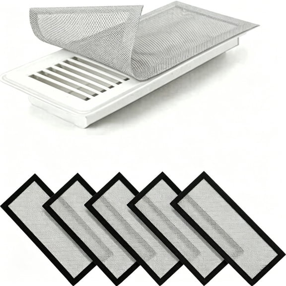 IUU 5 Pack 5.1 x 11.3 Inch Magnetic Vent Covers Screen, Air Vent Filters with Durable PVC Frame, Washable Mesh Screen for Home, Floor Registers & Vents Secure Fit, Easy Installation, White