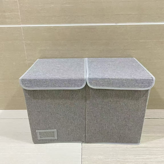 IUUIVV General purpose storage bins for household use,Large Toy Box Chest for Kids Boys,Collapsible Toy Bin Storage Organizer Basket with Lids for Blanket (Grey)