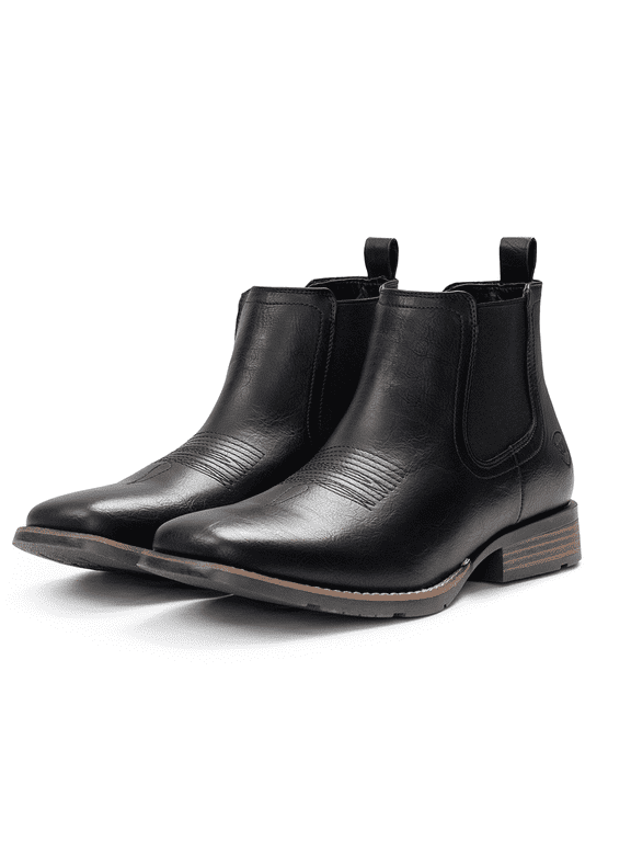 IUV Cowboy Boots For Men Ankle Boots Western Boot Casual Dress Slip On Chelsea Men