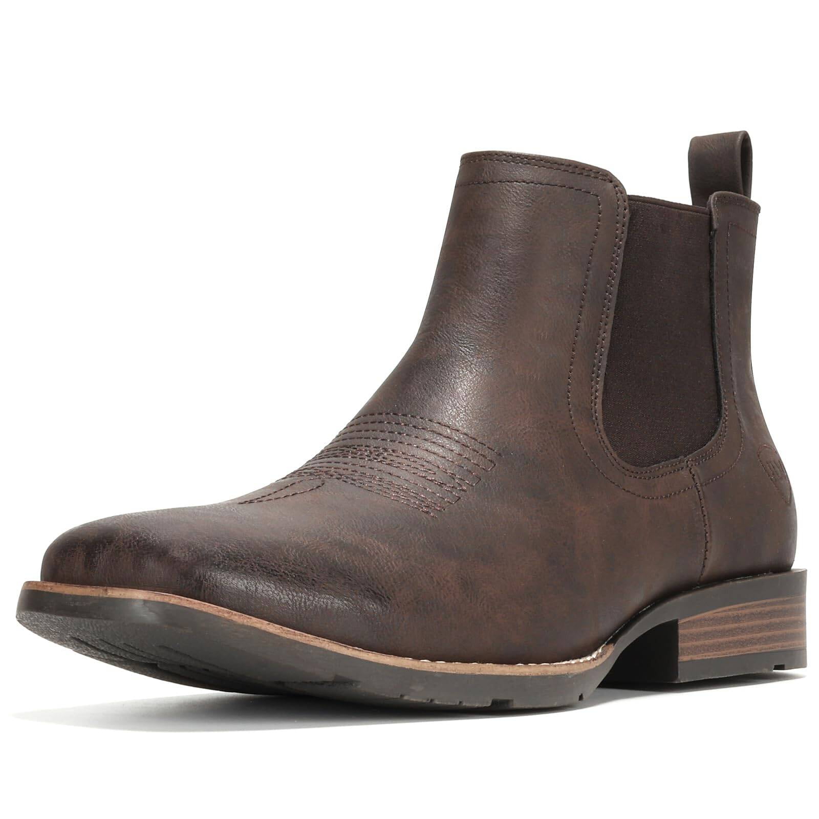 IUV Cowboy Boots For Men Ankle Boots Western Boot Casual Dress Slip On — free download