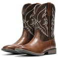 thumbnail image 1 of IUV Cowboy Boots For Men Square Toe Western Boot Slip Resistant Embroidered Pull On Boot, 1 of 6