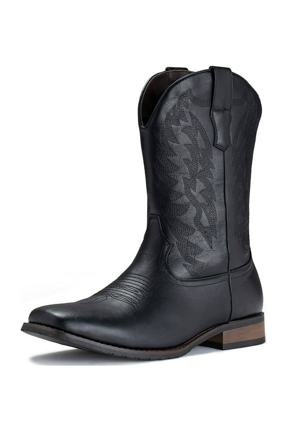 Cowboy Boots For Men Western Boot Durable Classic Embroidered Square Toe Traditional Boots