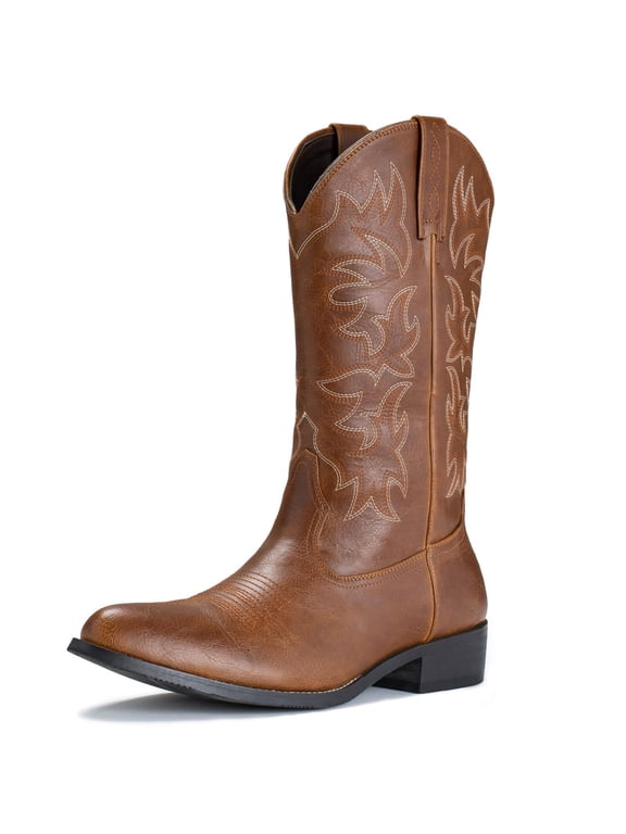 Cowboy Boots For Men Western Boot Durable Classic Embroidered Square Toe Traditional Boots