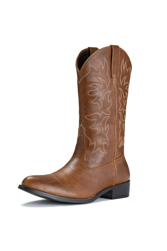 Cowboy Boots For Men Western Boot Durable Classic Embroidered Square Toe Traditional Boots