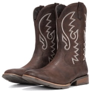 Cowboy Boots For Men Western Boot Durable Fashionable Retro Classic Embroidered Pull On Slip Resistant Boots