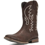 Cowboy Boots For Men Western Boot Durable Fashionable Retro Classic Embroidered Pull On Slip Resistant Boots
