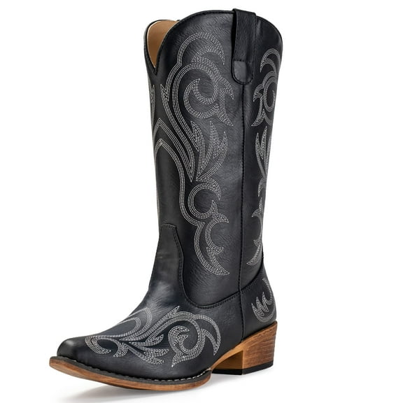 IUV Cowboy Boots for Women Pointy Toe Women's Western Boots Cowgirl Boots