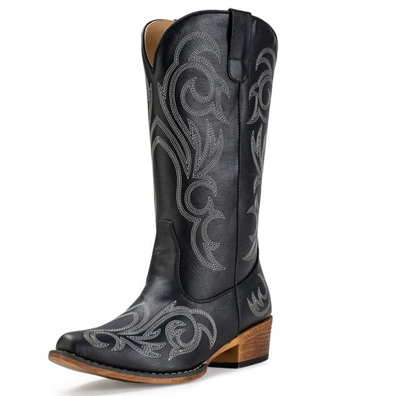 IUV Cowboy Boots for Women Pointy Toe Women's Western Boots Cowgirl Boots
