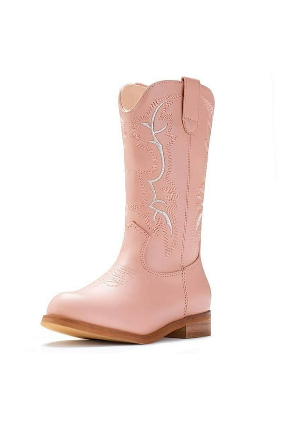 IUV Cowgirl Boots Cowboy Boots For Girls Kids Toddler Fashion Western Boots Mid Calf Riding Shoes