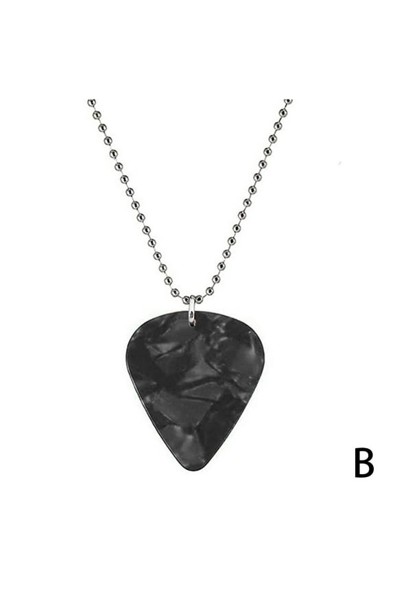IUYQY Guitar Pick Necklace Plectrum Pendant Chain Instrument Accessories Music Lover Pendant Rock Punk Jewelry for Music Fans Musician Friends B4N7