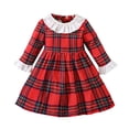 thumbnail image 1 of IUYRTFE Christmas Dress for Girls Festive Holiday Party Gown Long Sleeve Kids Christmas Clothing Christmas Red Dress for Childrens Holiday Outfit(Red#1,5 Years), 1 of 6