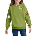 thumbnail image 1 of IUYRTFE Girls Halloween Fashion Print Pullover Sweatshirt Kids Casual Warm Long Sleeve Top Toddler Cozy Fall Winter Outfit Playdate Holiday Party Apparel(Green,4 Years), 1 of 6