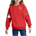 thumbnail image 1 of IUYRTFE Girls Halloween Fashion Print Pullover Sweatshirt Kids Casual Warm Long Sleeve Top Toddler Cozy Fall Winter Outfit Playdate Holiday Party Apparel(Red,6 Years), 1 of 6