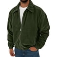 thumbnail image 1 of IUYRTFE Men's Corduroy Jacket Full Zip Turn Down Collar Long Sleeve Casual Outerwear, 1 of 8