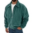 thumbnail image 1 of IUYRTFE Men's Corduroy Jacket Full Zip Turn Down Collar Long Sleeve Casual Outerwear, 1 of 8