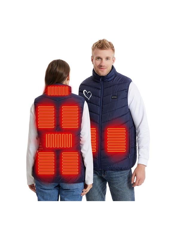 IUYRTFE Unisex Heated Vest, Polyester Mixed Fabric Loose Fit 8 Zone 3 Level Control Winter Warm Outerwear