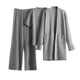 thumbnail image 1 of IUYRTFE Women Casual Knit Suit Three Piece Set Long Sleeve Top Cardigan and Elastic Waist Pants Soft Comfortable Outfit for Home Daily Wear Winter, 1 of 3