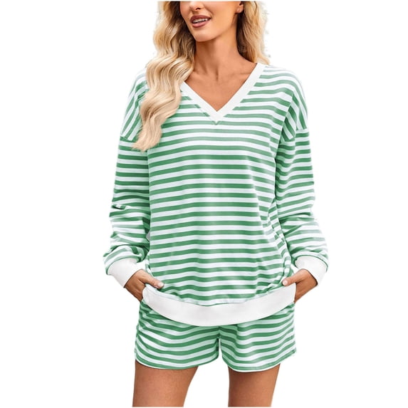 IUYRTFE Women Fashion Solid Color Sleepwear and Shorts Set Comfortable Homewear Outfit Home Wear Soft Loose Pajama Set Cozy Sleepwear