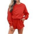 thumbnail image 1 of IUYRTFE Women Fashion Solid Color Sleepwear and Shorts Set Comfortable Homewear Outfit Home Wear Soft Loose Pajama Set Cozy Sleepwear, 1 of 6