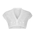 thumbnail image 1 of IUYRTFE Women Oktoberfest Lace Crop Top V Neck Short Sleeve Fitted Blouse for Festival Party Travel, 1 of 4