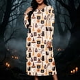 thumbnail image 1 of IUYRTFE Women Plus Size Halloween Print Long Sleeve Nightgown Loose Fit Sleep Dress for Fall Winter Lounge Wear, 1 of 8
