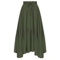 thumbnail image 1 of IUYRTFE Women Renaissance High Waist Skirt Elastic Tiered Handkerchief Hem Maxi Long Skirt for Halloween Outfit Party, 1 of 2