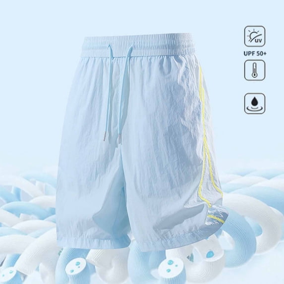 IUYRTFE Women Solid Color Drawstring Shorts with Pockets Elastic Waist Casual Summer Pants