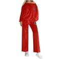 thumbnail image 1 of IUYRTFE Women Winter Casual Outfit Pocket Two Piece Set Solid Color Pullover Top and Pants Home Wear Home Comfortable Pajamas Soft Relaxing Daily Wear, 1 of 9